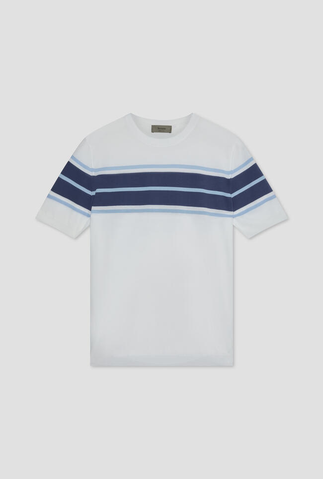 Striped cotton crepe T-shirt MAIN - Ferrante | img vers.1300x/