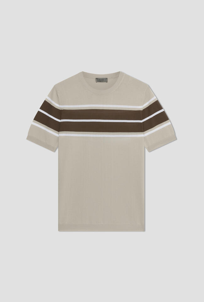 Striped cotton crepe T-shirt MAIN - Ferrante | img vers.1300x/