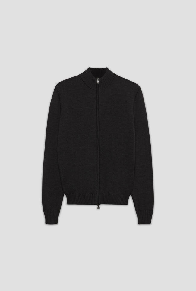 Full zipper jacket in combed merino wool ESSENTIAL - Ferrante | img vers.1300x/