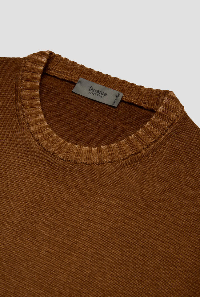 Garmentn dyed two yarn crew neck ESSENTIAL - Ferrante | img vers.1300x/