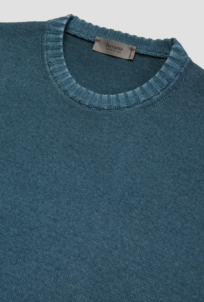 Garmentn dyed two yarn crew neck ESSENTIAL - Ferrante | img vers.1300x/