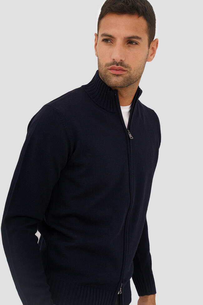 Giacca full zip in lana merino pettinata ESSENTIAL - Ferrante | img vers.1300x/