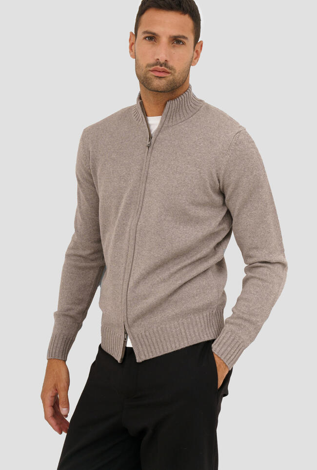 Giacca full zip in lana merino pettinata ESSENTIAL - Ferrante | img vers.1300x/