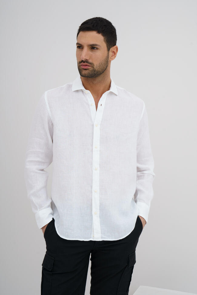 Linen shirt with spread collar MAIN - Ferrante | img vers.1300x/